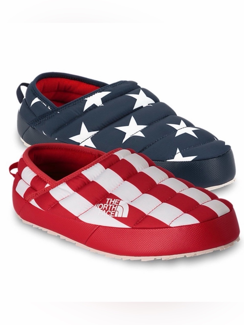 🇺🇸RARE The North Face ThermoBall Traction Mule  slippers with a  USA flag Sz 10
